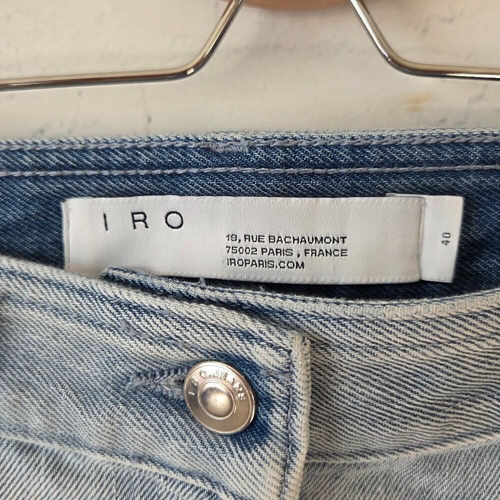 IRO Girvan Pleated Barrel Jeans Size 40 / US 8 / UK 12 Light Blue Wash Denim - Picture 4 of 11